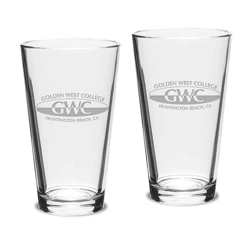 Golden West College 16oz. 2-Piece Classic Pub Glass Set
