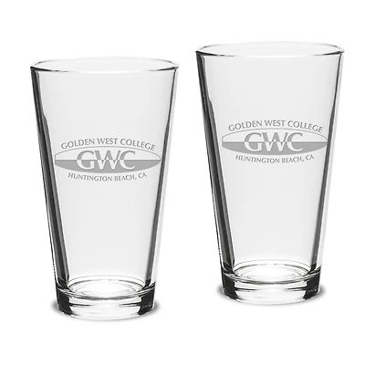 Golden West College 16oz. 2-Piece Classic Pub Glass Set
