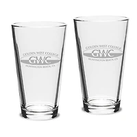 Golden West College 16oz. 2-Piece Classic Pub Glass Set