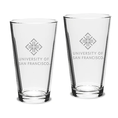 San Francisco Dons 16oz. 2-Piece Classic Pub Glass Set