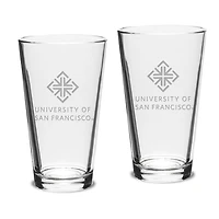 San Francisco Dons 16oz. 2-Piece Classic Pub Glass Set