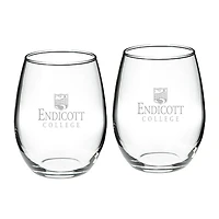 Endicott College 21oz. 2-Piece Stemless Wine Glass Set