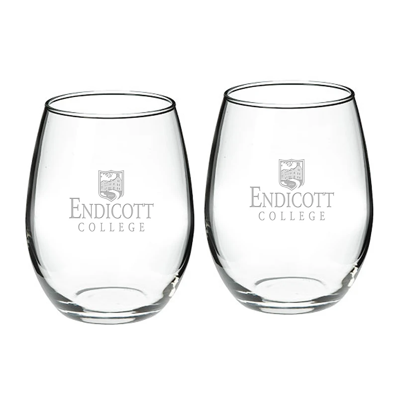 Endicott College 21oz. 2-Piece Stemless Wine Glass Set