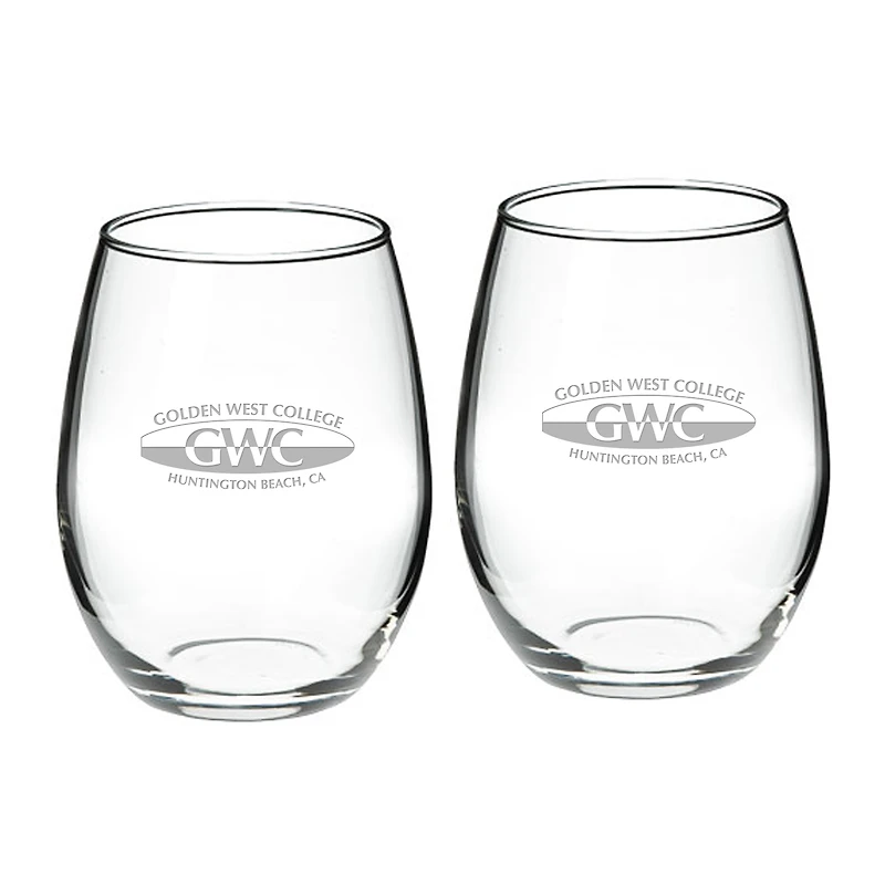 Golden West College 21oz. 2-Piece Stemless Wine Glass Set
