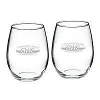 Golden West College 21oz. 2-Piece Stemless Wine Glass Set