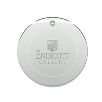 Endicott College 3'' Round Glass Ornament