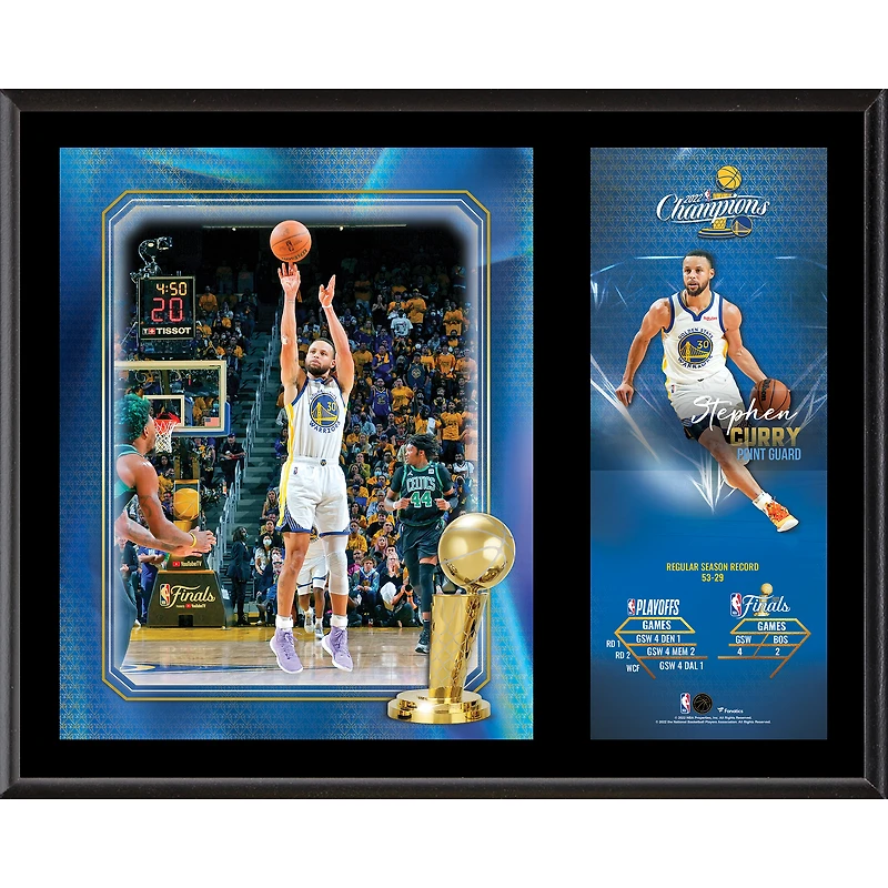 Fanatics Authentic Stephen Curry Golden State Warriors 2022 NBA Finals Champions 12'' x 15'' Sublimated Player Plaque