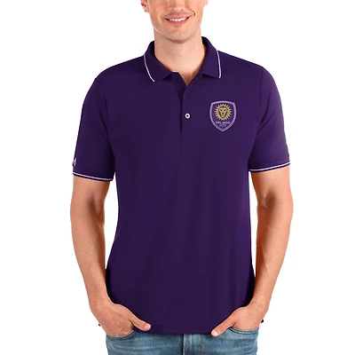 Men's Antigua Purple Orlando City SC  Solid Pique Polo