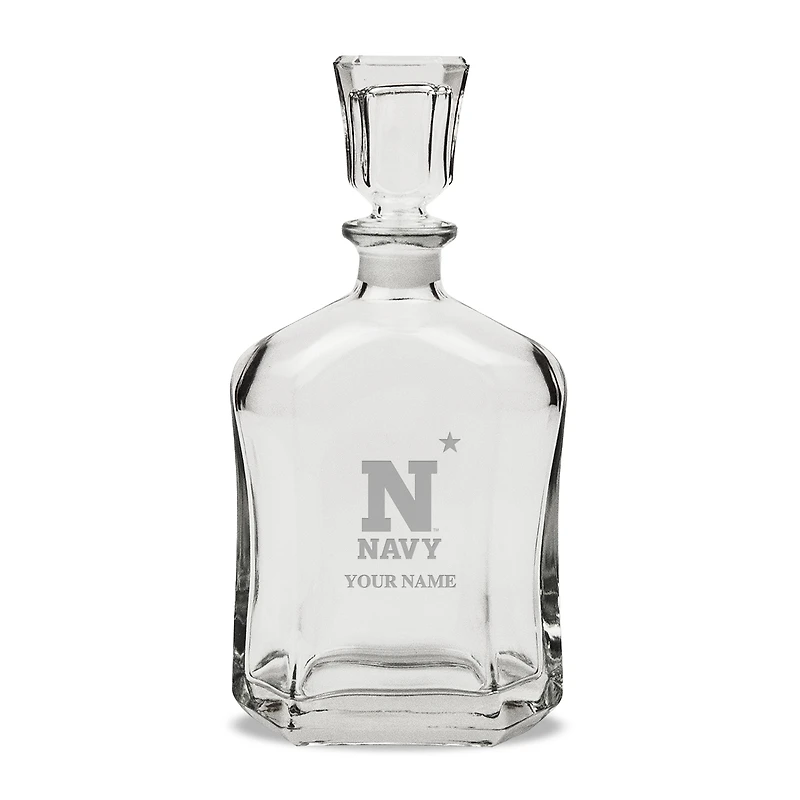 Navy Midshipmen Personalized 23.75oz. Crystal Whiskey Decanter