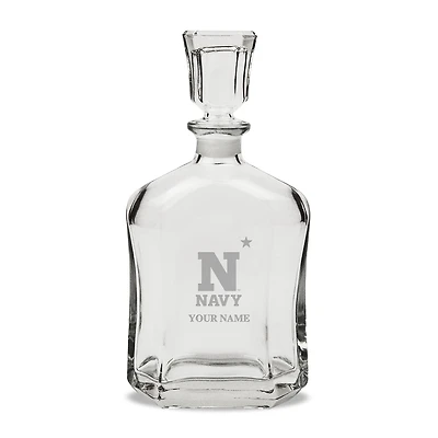 Navy Midshipmen Personalized 23.75oz. Crystal Whiskey Decanter