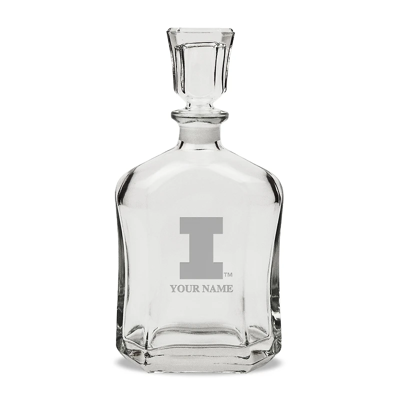 Illinois Fighting Illini Personalized 23.75oz. Crystal Whiskey Decanter
