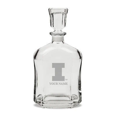 Illinois Fighting Illini Personalized 23.75oz. Crystal Whiskey Decanter