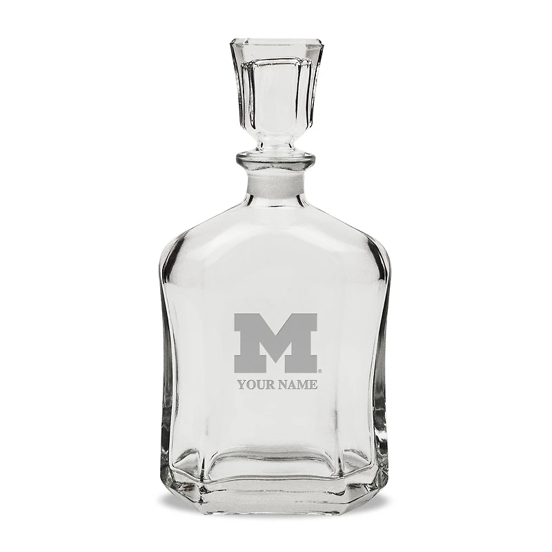 Michigan Wolverines Personalized 23.75oz. Crystal Whiskey Decanter