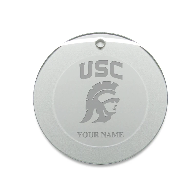 USC Trojans Personalized 3'' Round Glass Ornament