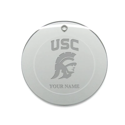 USC Trojans Personalized 3'' Round Glass Ornament