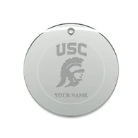 USC Trojans Personalized 3'' Round Glass Ornament