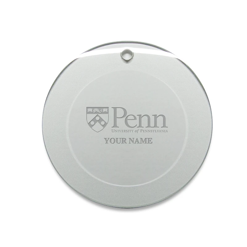Pennsylvania Quakers Personalized 3'' Round Glass Ornament