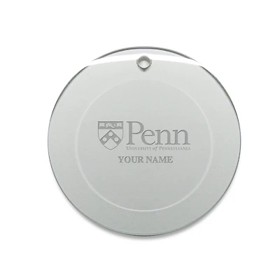 Pennsylvania Quakers Personalized 3'' Round Glass Ornament