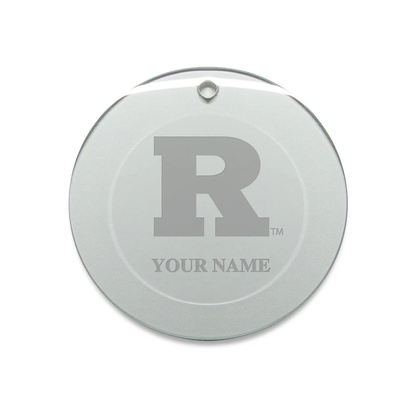 Rutgers Scarlet Knights Personalized 3'' Round Glass Ornament