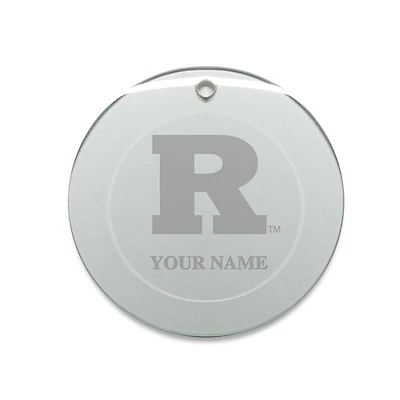 Rutgers Scarlet Knights Personalized 3'' Round Glass Ornament