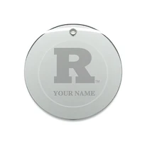 Rutgers Scarlet Knights Personalized 3'' Round Glass Ornament
