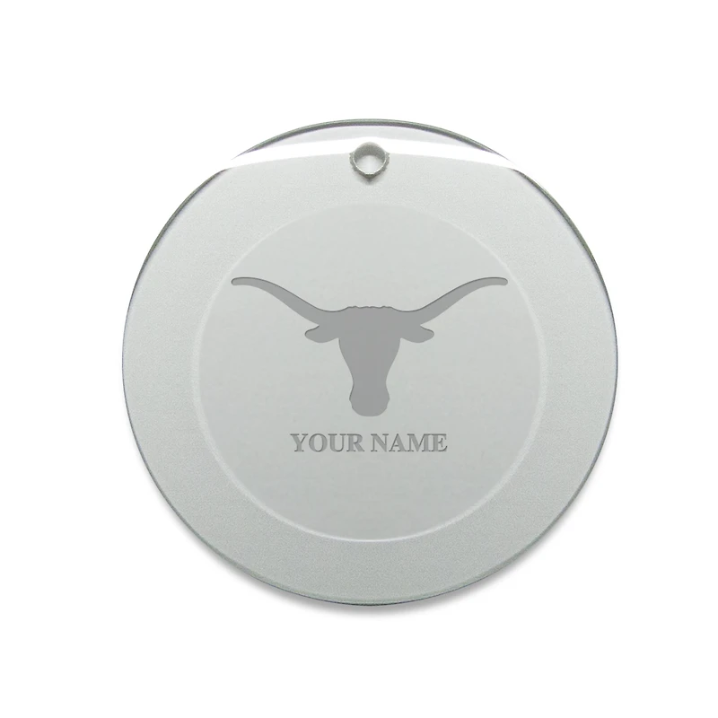 Texas Longhorns Personalized 3'' Round Glass Ornament