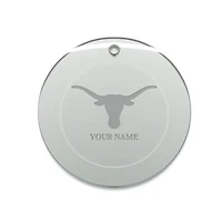 Texas Longhorns Personalized 3'' Round Glass Ornament