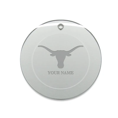 Texas Longhorns Personalized 3'' Round Glass Ornament