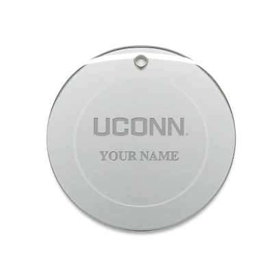 UConn Huskies Personalized 3'' Round Glass Ornament