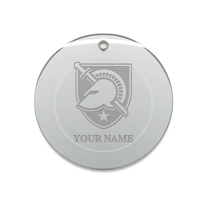Army Black Knights Personalized 3'' Round Glass Ornament