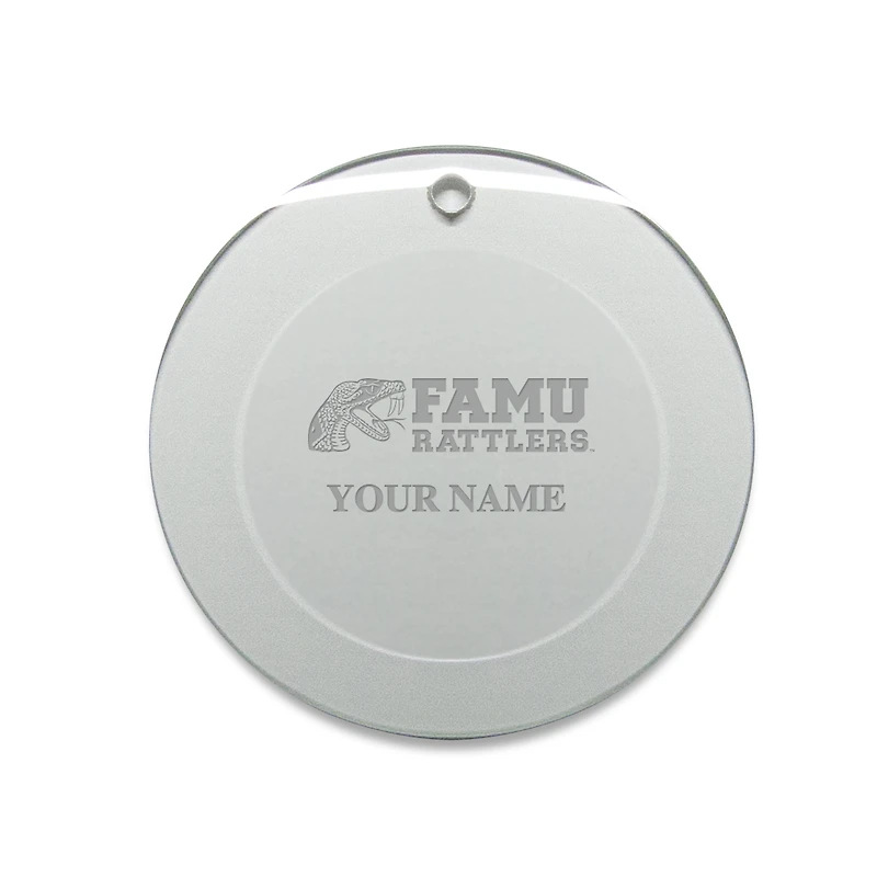 Florida A&M Rattlers Personalized 3'' Round Glass Ornament