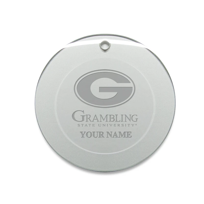 Grambling Tigers Personalized 3'' Round Glass Ornament