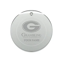 Grambling Tigers Personalized 3'' Round Glass Ornament