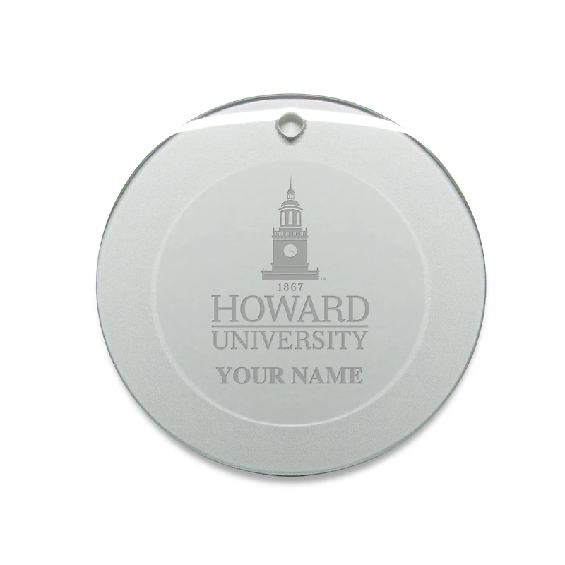 Howard Bison Personalized 3'' Round Glass Ornament
