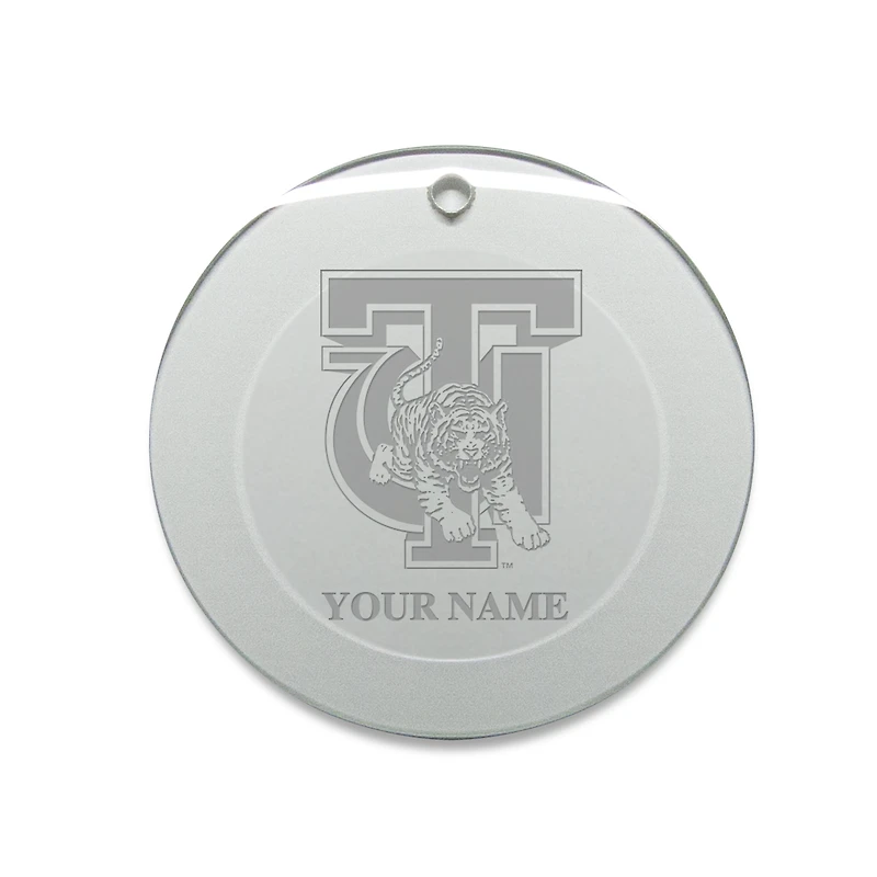 Tuskegee Golden Tigers Personalized 3'' Round Glass Ornament