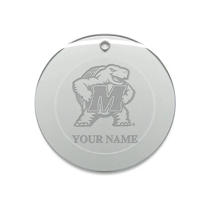 Maryland Terrapins Personalized 3'' Round Glass Ornament