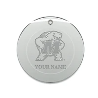 Maryland Terrapins Personalized 3'' Round Glass Ornament