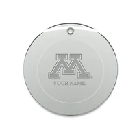 Minnesota Golden Gophers Personalized 3'' Round Glass Ornament