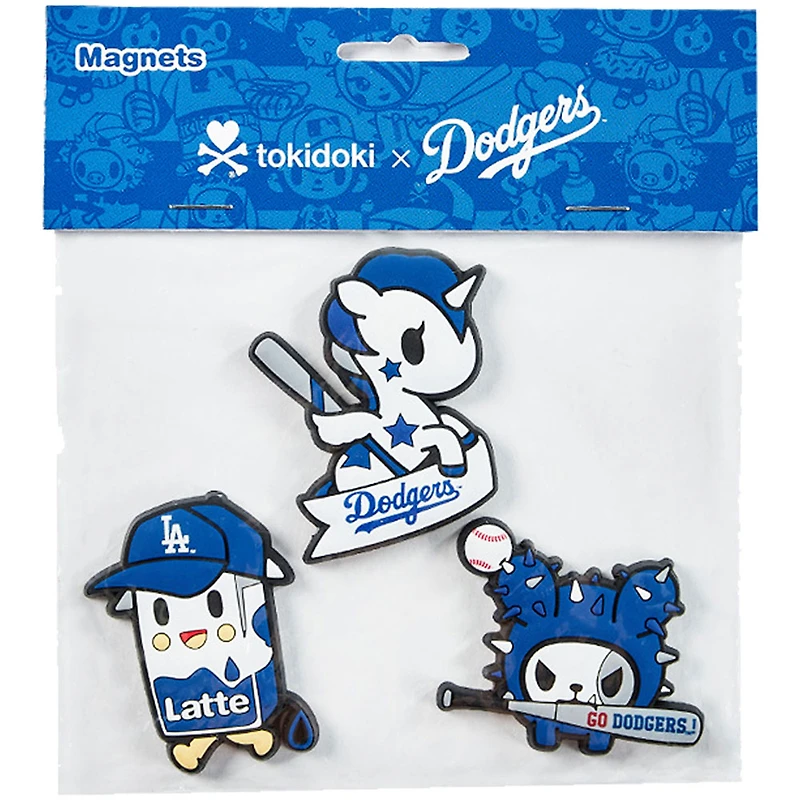 tokidoki Los Angeles Dodgers 3D 3-Pack PVC Magnet Set