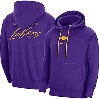 Men's Nike Heather Purple Los Angeles Lakers Courtside Versus Flight Pullover Hoodie