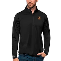 Men's Antigua Black Atlanta United FC Tribute Quarter-Zip Pullover Top