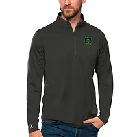 Men's Antigua Charcoal Austin FC Tribute Quarter-Zip Pullover Top