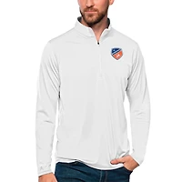 Men's Antigua White FC Cincinnati Tribute Quarter-Zip Pullover Top