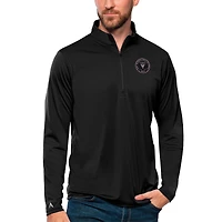 Men's Antigua Black Inter Miami CF Tribute Quarter-Zip Pullover Top