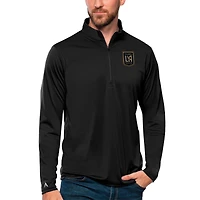 Men's Antigua Black LAFC Tribute Quarter-Zip Pullover Top