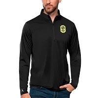 Men's Antigua Black Nashville SC Tribute Quarter-Zip Pullover Top