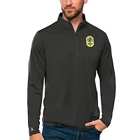 Men's Antigua Charcoal Nashville SC Tribute Quarter-Zip Pullover Top