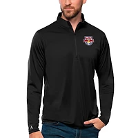Men's Antigua Black New York Red Bulls Tribute Quarter-Zip Pullover Top