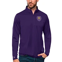Men's Antigua Purple Orlando City SC Tribute Quarter-Zip Pullover Top