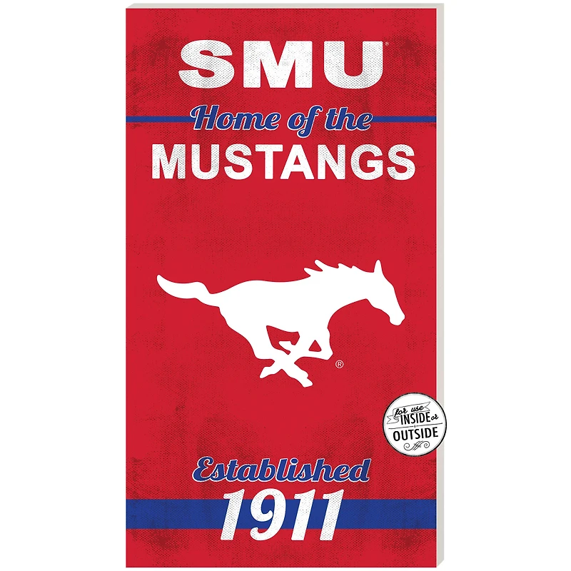 Red SMU Mustangs 11'' x 20'' Home Of The Sign